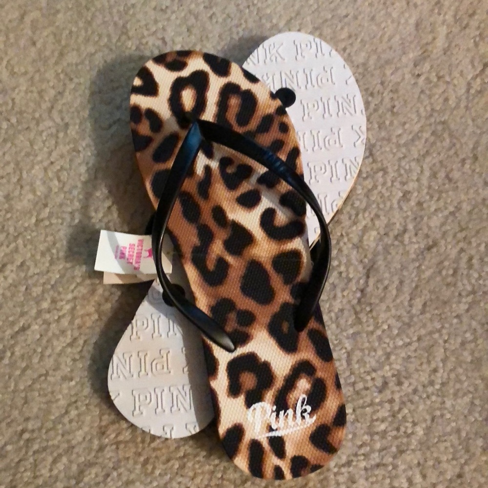 PINK LEOPARD FLIP FLOPS